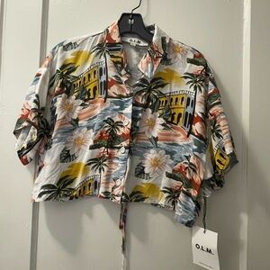 O.L.M. Colorful Tropical Print Button-Up Shirt
